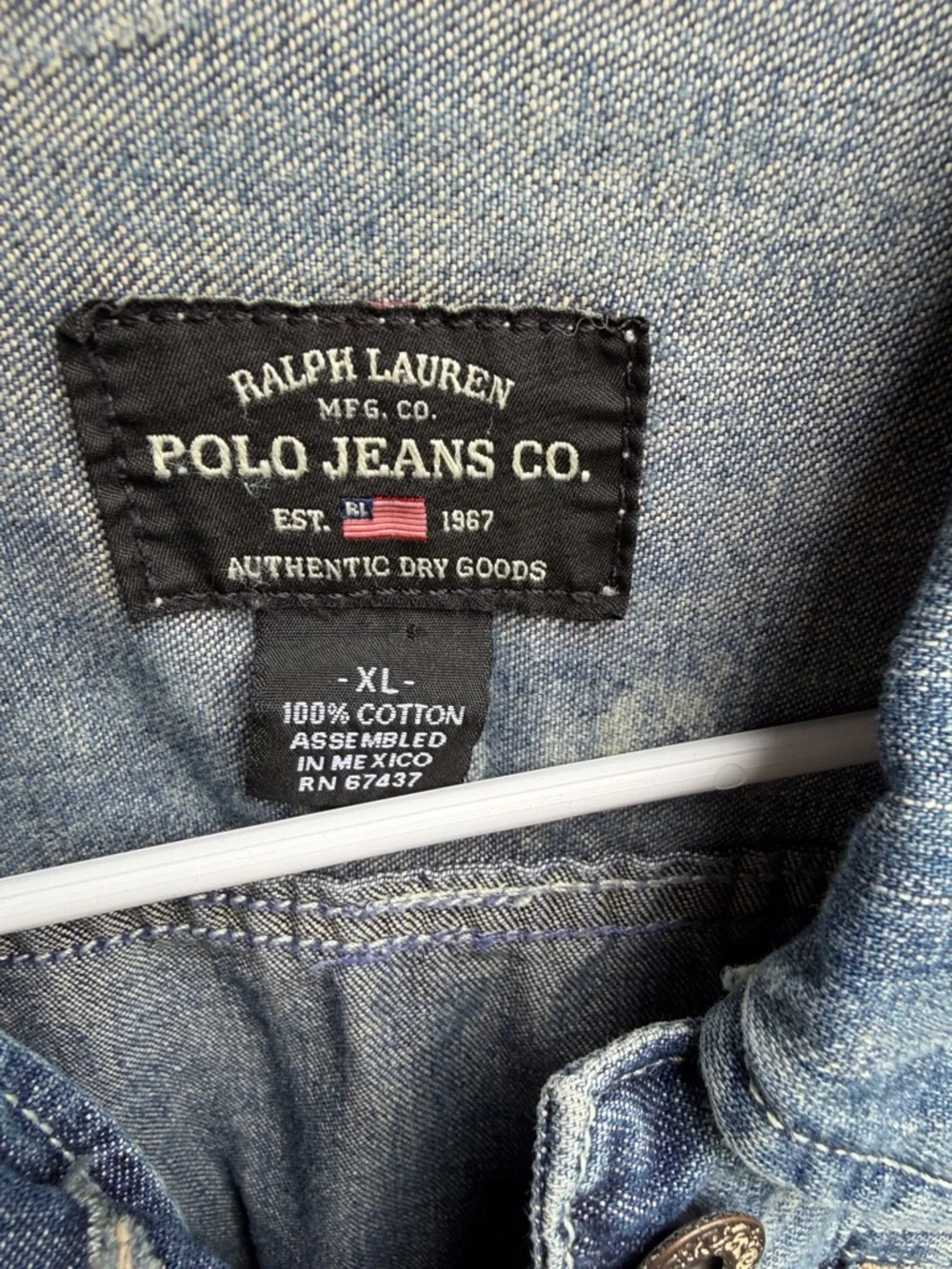 Ralph Lauren Light Blue Distressed Cropped Denim Jacket - Picture 2 of 5
